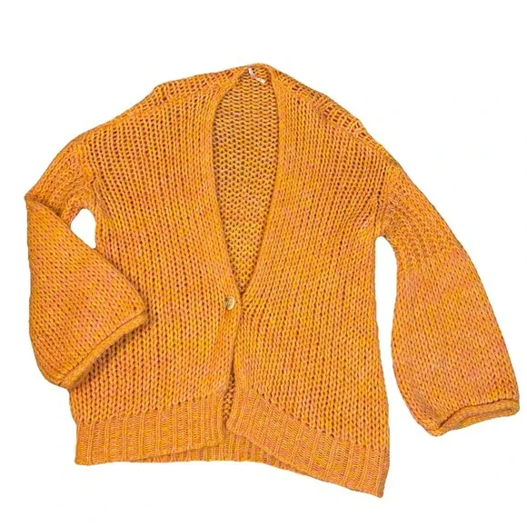 Free People Sugar‎ Candy Combo Hometown Cardigan Sweater Sz Small Oversized - Picture 8 of 9